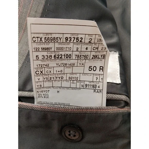 Yves Saint Laurent Rive Gauche Blazer Size 50r wool And silk Striped 2417 - Picture 12 of 16
